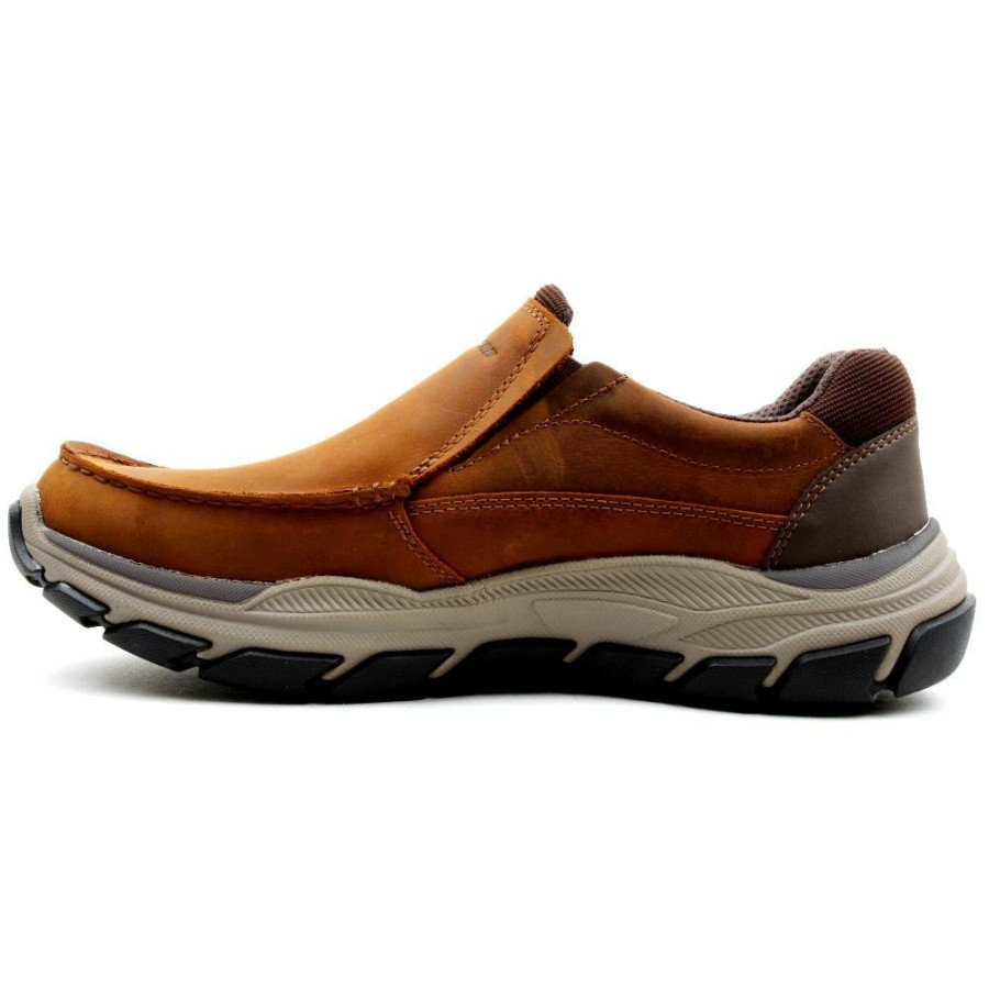 Men Skechers | 204321 Respected Shoe - Dark Brown Lea