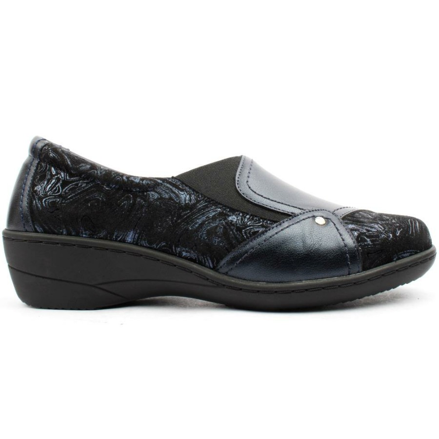 Women Softmode | Emily Slip On Shoe - Navy Pattern