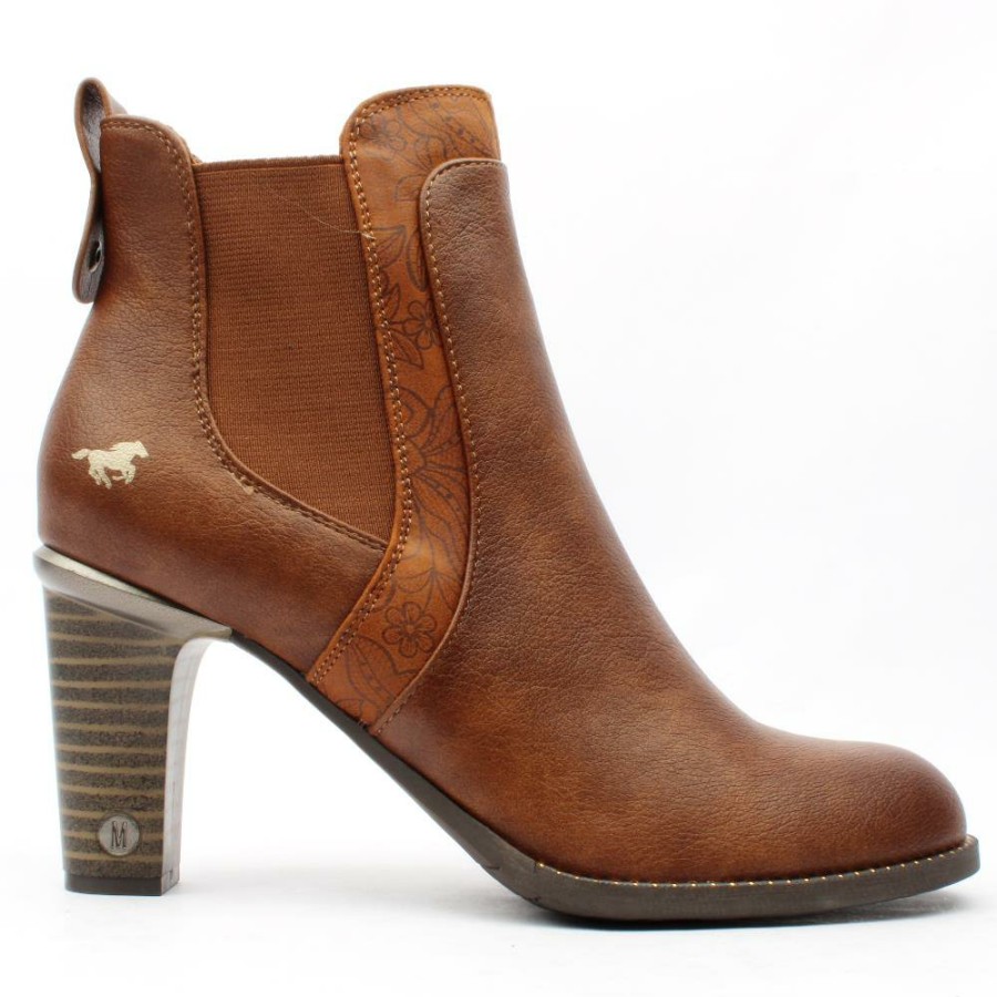 Women Mustang | 1470503 Ankle Boot - Tan