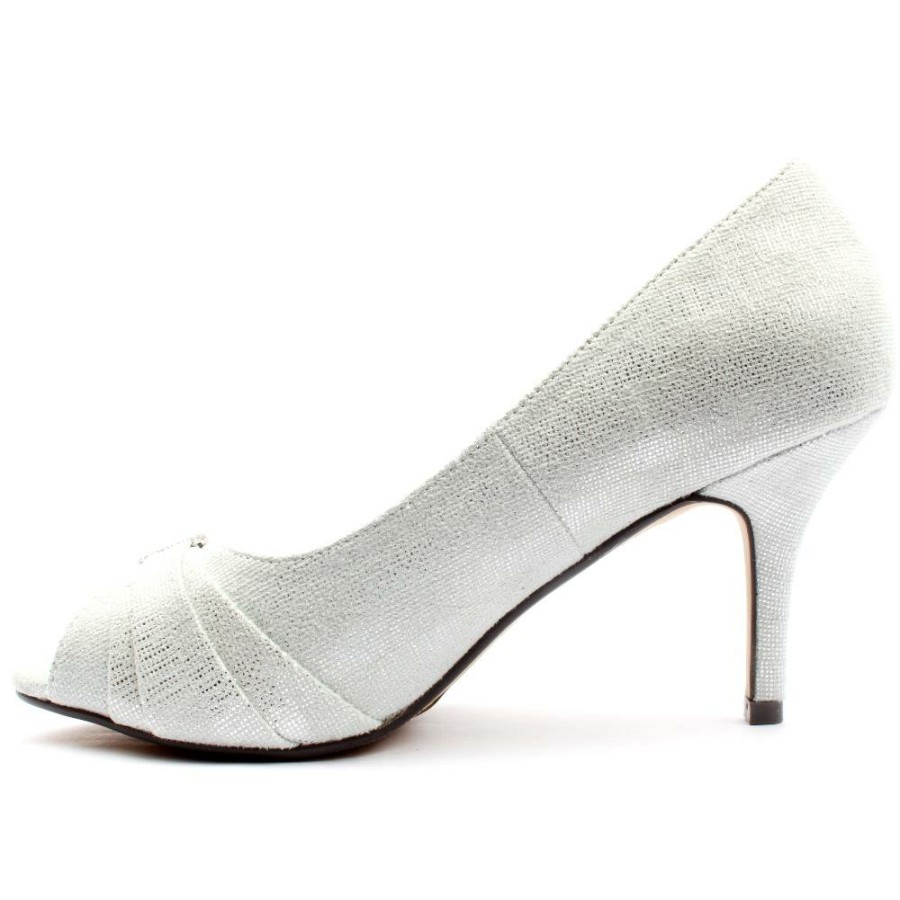 Women Lunar | Flr047 Lyla Peep Toe Shoe - Silver