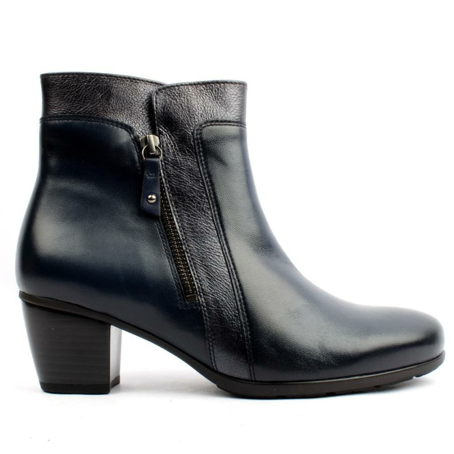 Women Gabor | 35520 Ankle Boot - Navy Leather