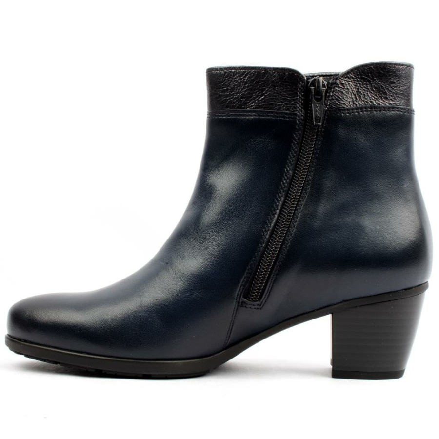 Women Gabor | 35520 Ankle Boot - Navy Leather