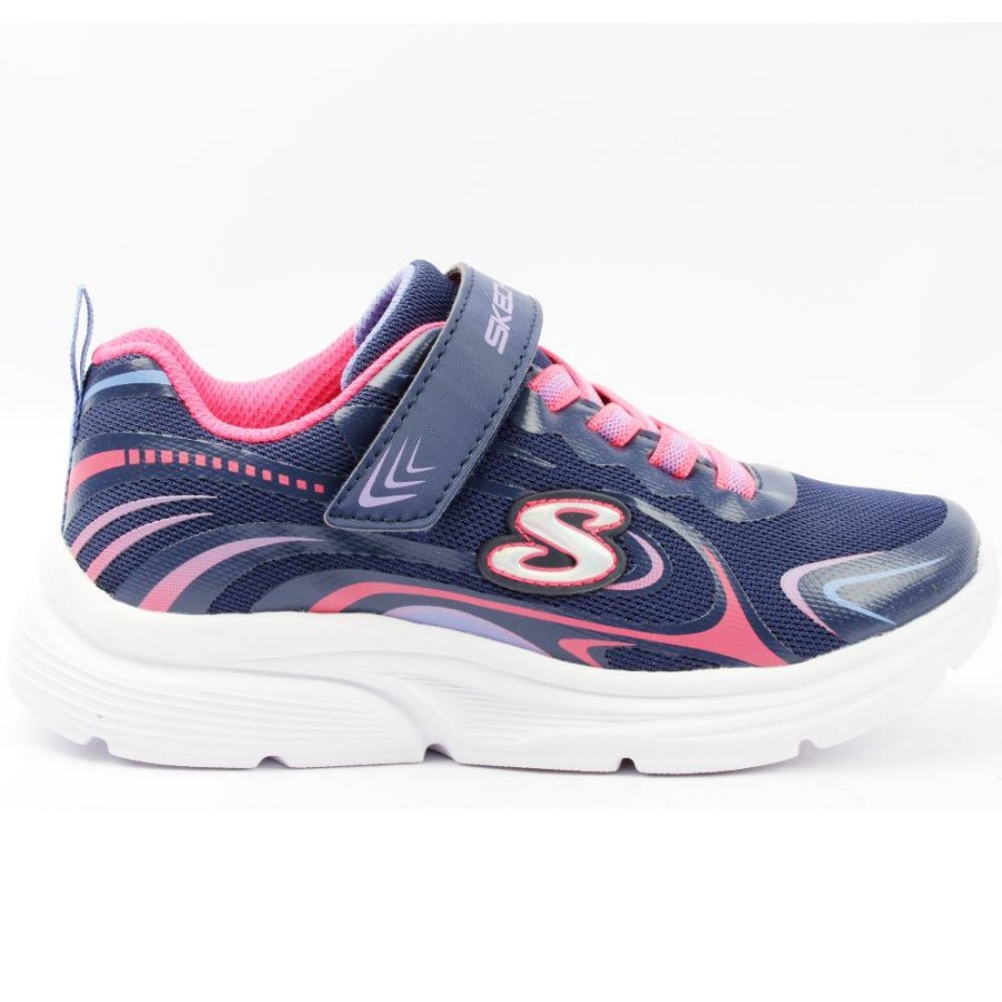 Kids Skechers | 303520L Junior Trainer - Navy Multi