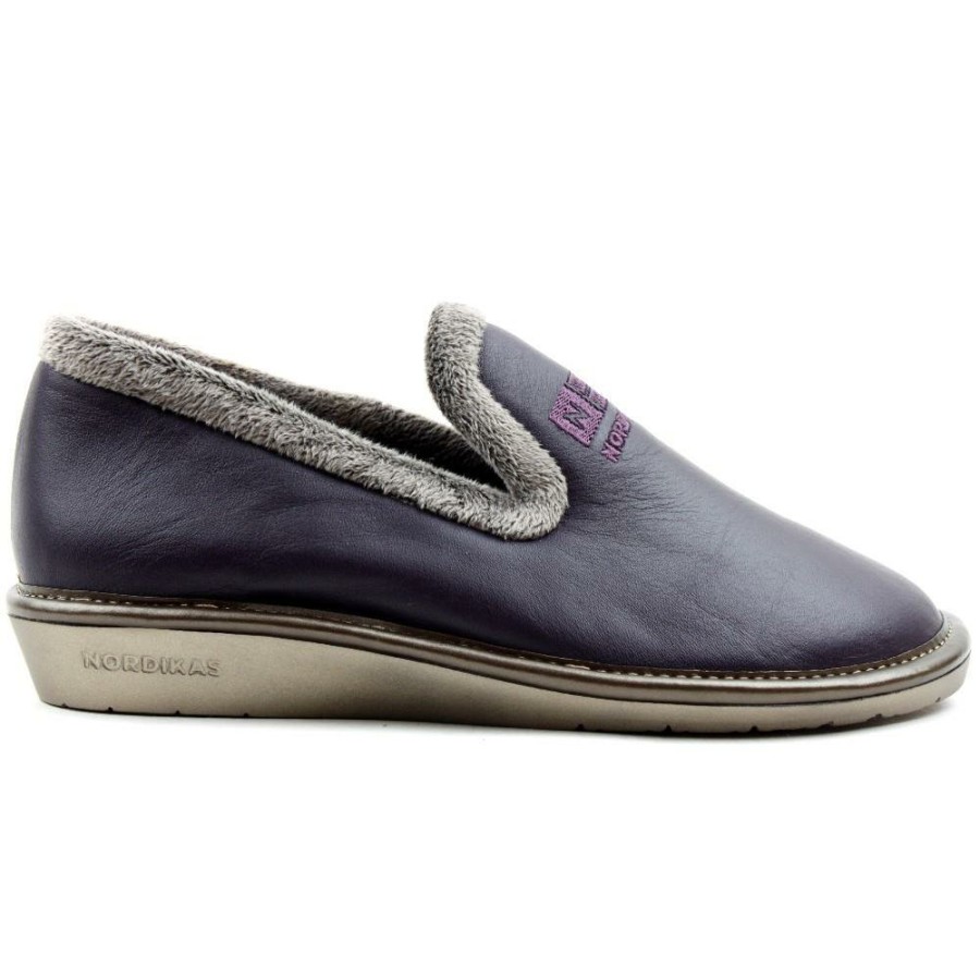 Women Nordika | 305Leather Slipper - Purple/Grey