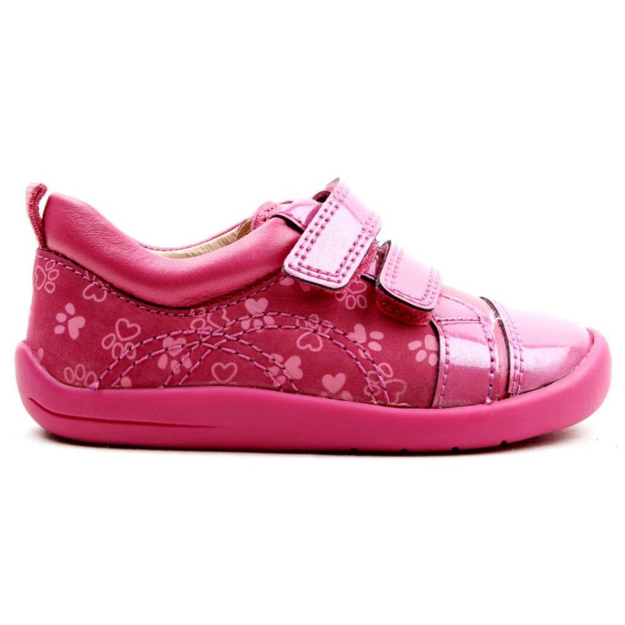 Kids Startrite | Pawprint Velcro Shoe - Pink F