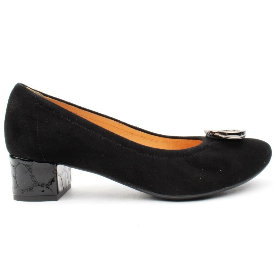 Women Bioeco by Arka | Bioeco 6415 0026 Low Heel Court Shoe - Black Suede