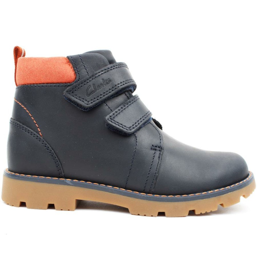 Kids Clarks | Heathstrap K Boot - Navy G