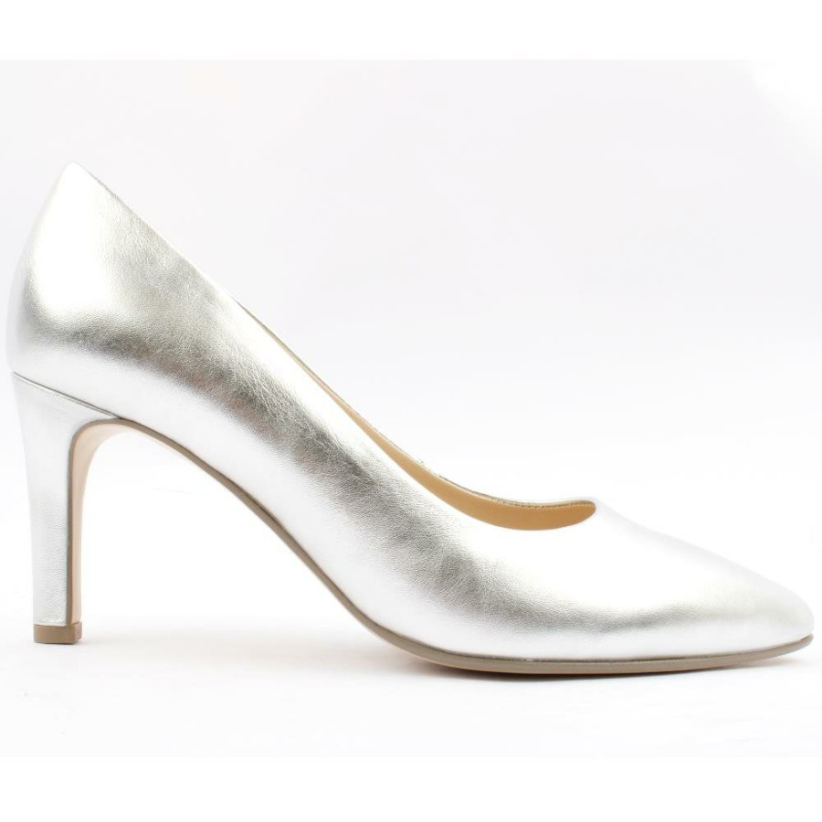 Women Gabor | Gab380 Court Shoe - Silver Metallic