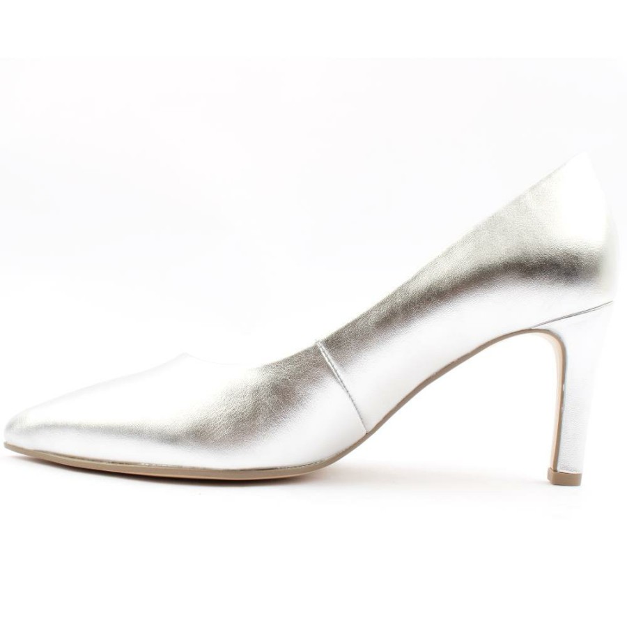 Women Gabor | Gab380 Court Shoe - Silver Metallic