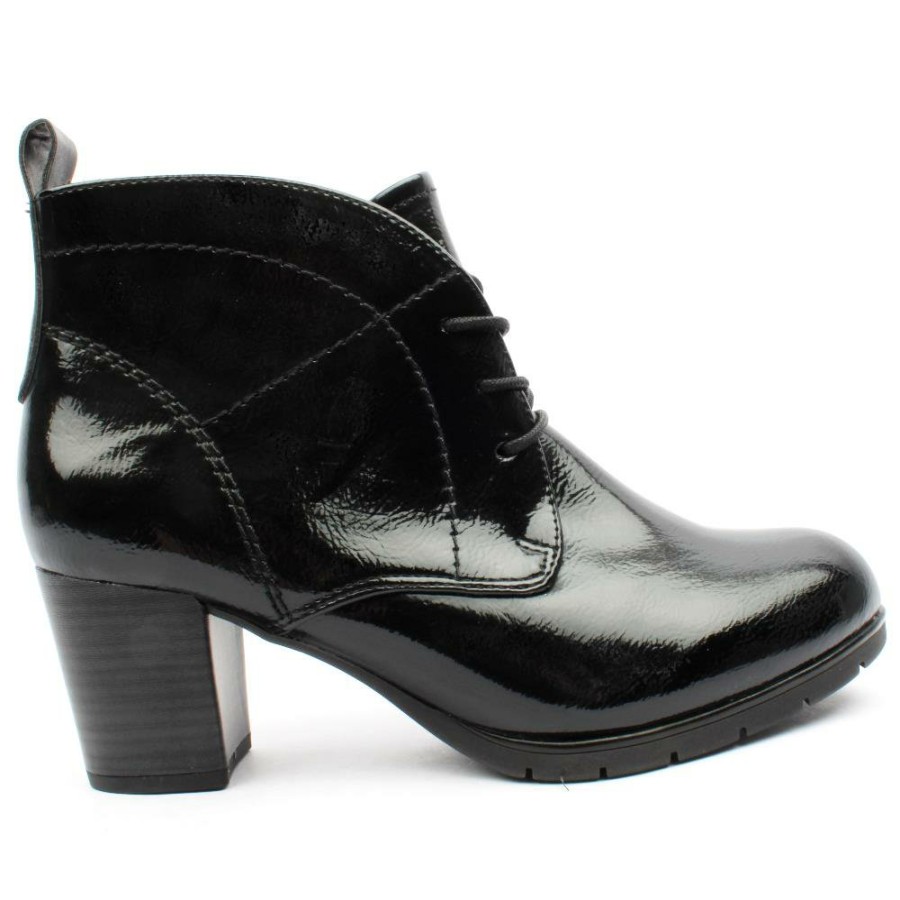 Women Marco Tozzi | 25109 Laced Boot - Black Patent