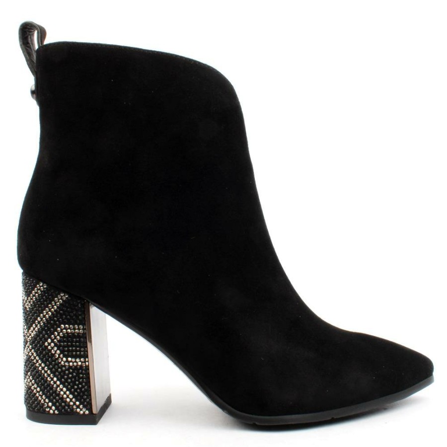 Women Loretta Vitale | F1051 Ankle Boot - Black Suede