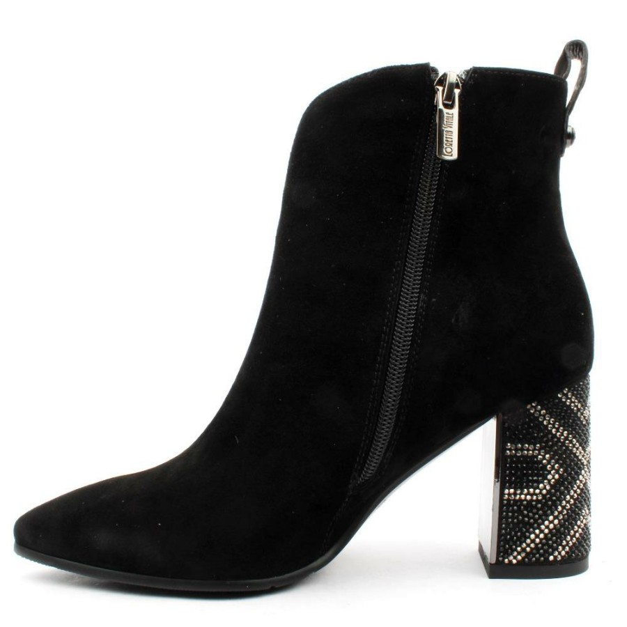 Women Loretta Vitale | F1051 Ankle Boot - Black Suede