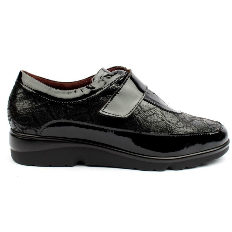 Women Pitillos | 5303 Wedge Velcro Shoe - Black