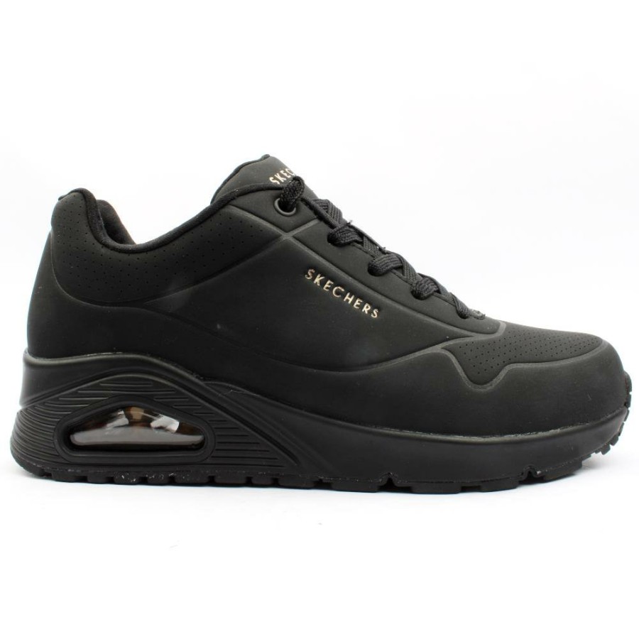 Women Skechers | 73690 Laced Shoe - Black Black