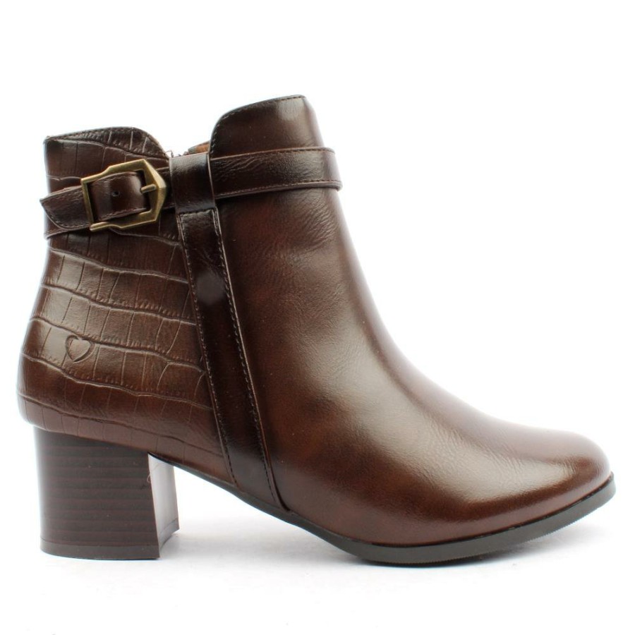 Women Heavenly Feet | Linden Ankle Boot - Choc