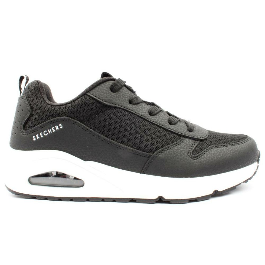 Kids Skechers | 403667L Junior Trainer - Black/White