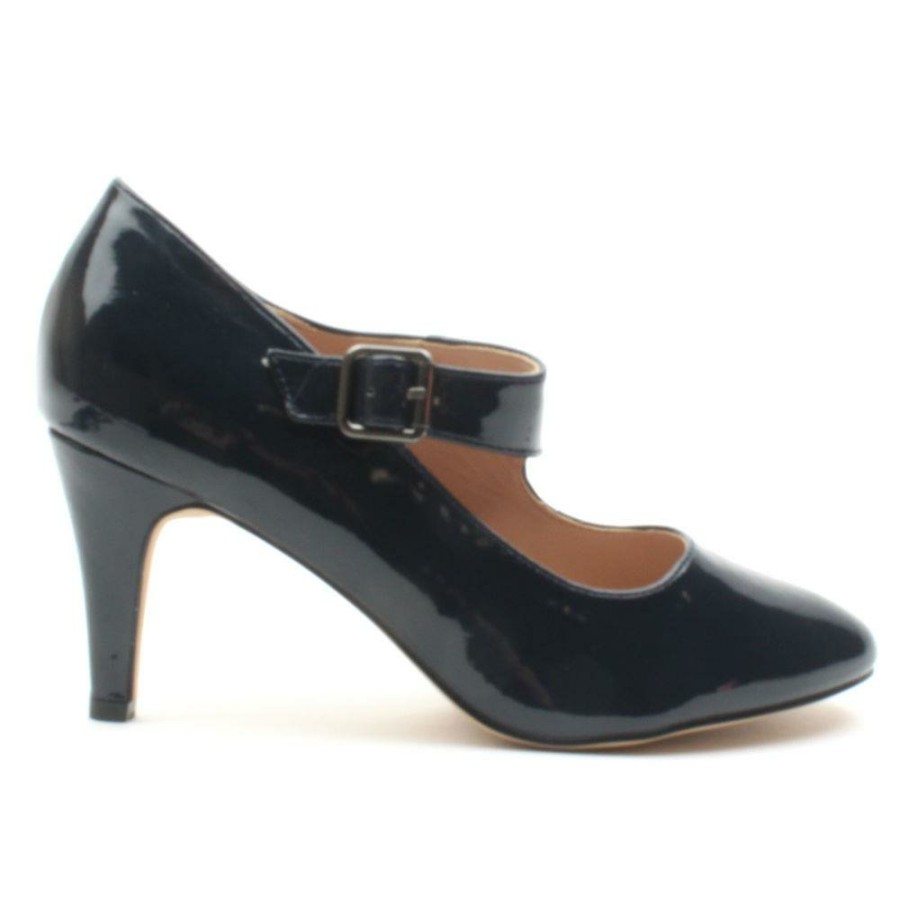 Women Lotus | Laurana Strap Shoe - Navy Patent