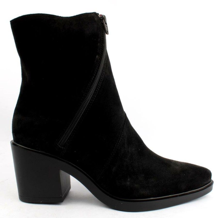 Women Jose Saenz | 6514 Side Zip Boot - Black Suede