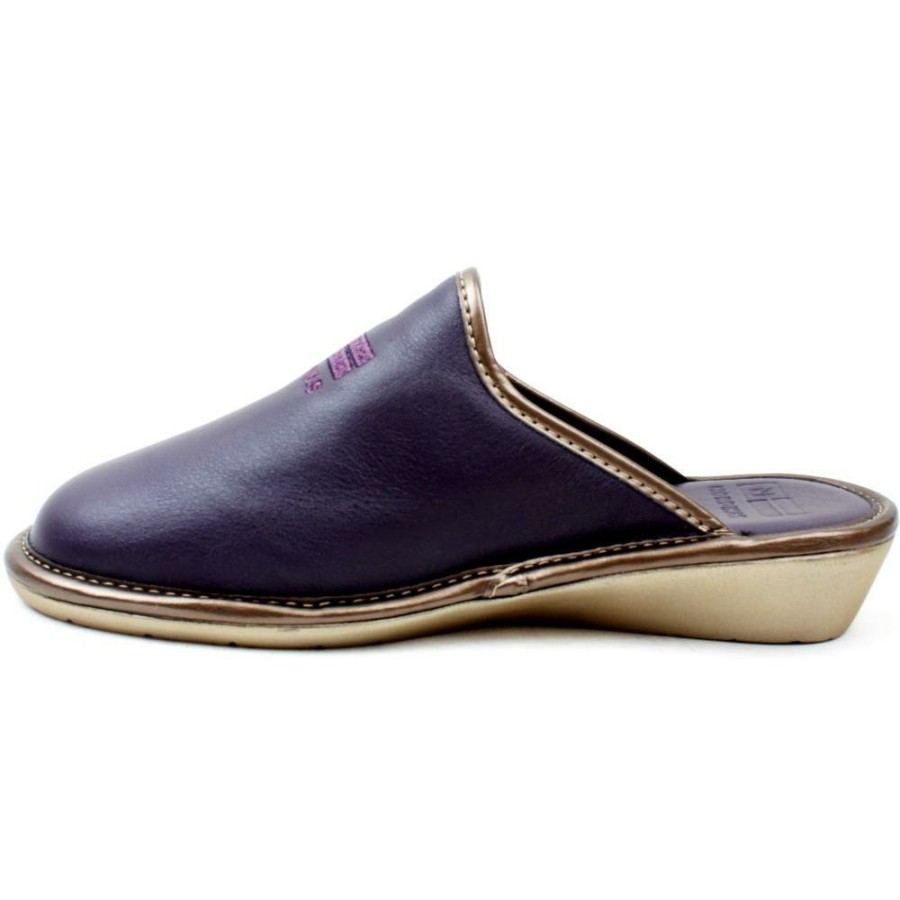 Women Nordika | 281 Leather Slipper Mule - Purple/Grey