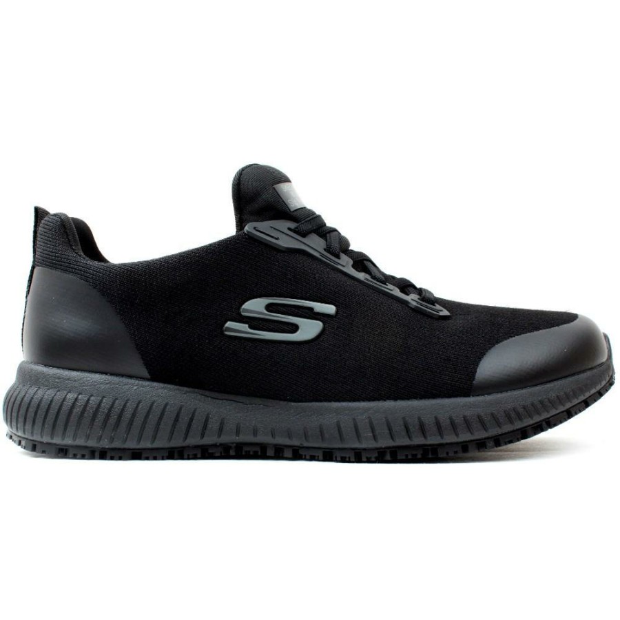 Women Skechers | 77222Ec Squad Shoe - Black Black