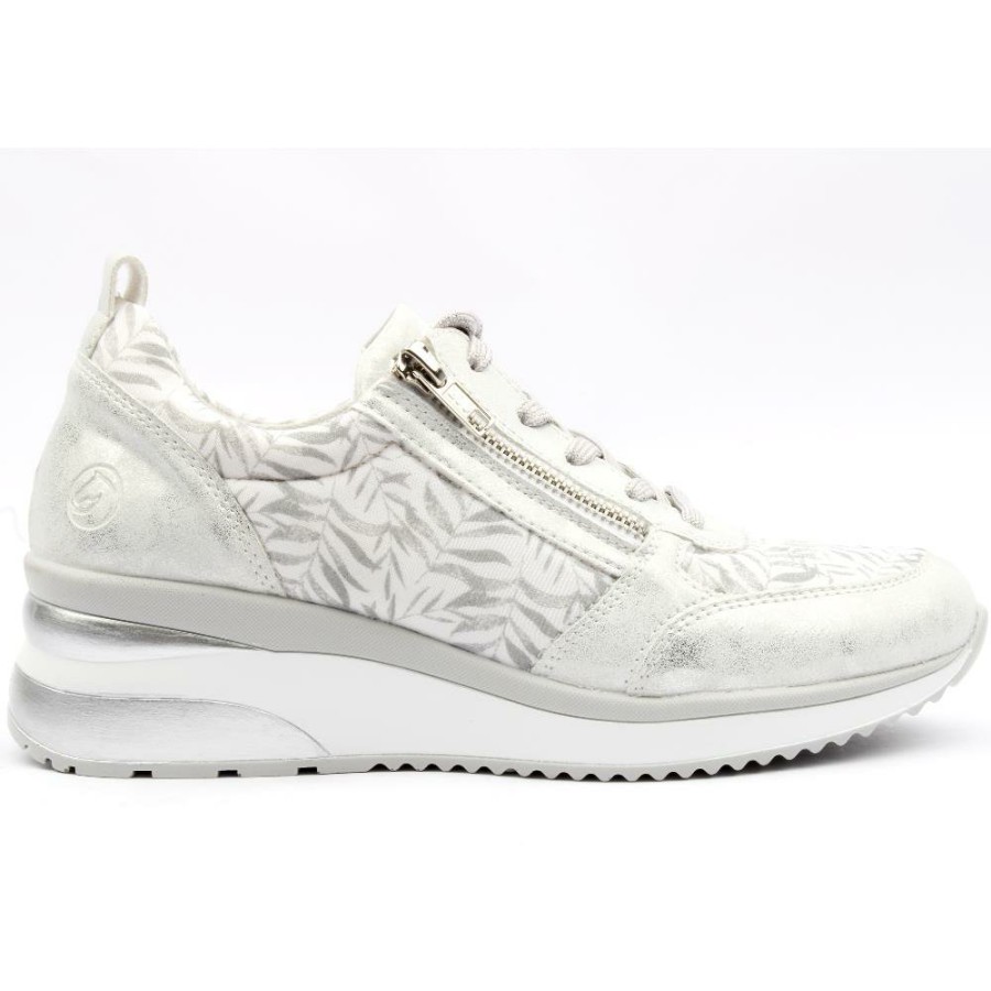 Women Remonte | D2401 Laced Wedge Shoe - Silver Multi