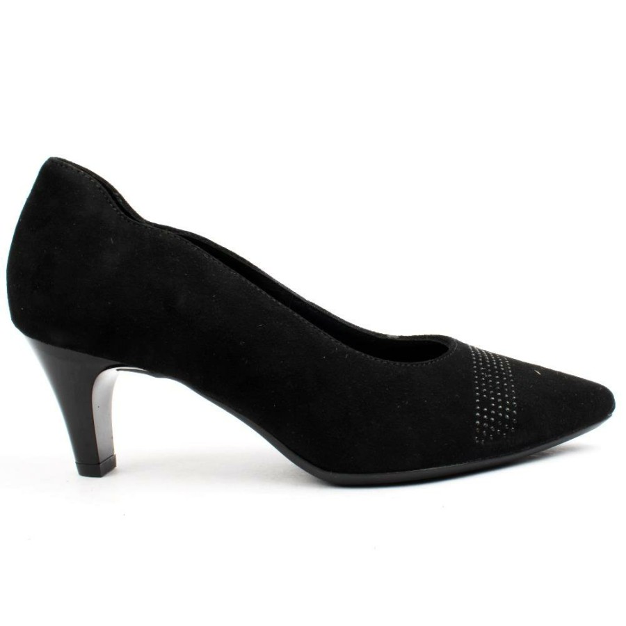 Women Ara | 52206 Court Shoe - Black Suede