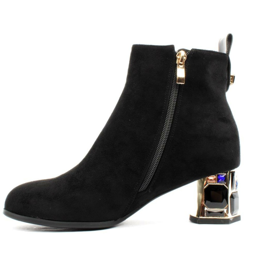 Women Redz | F4116 Ankle Boot - Black Suede