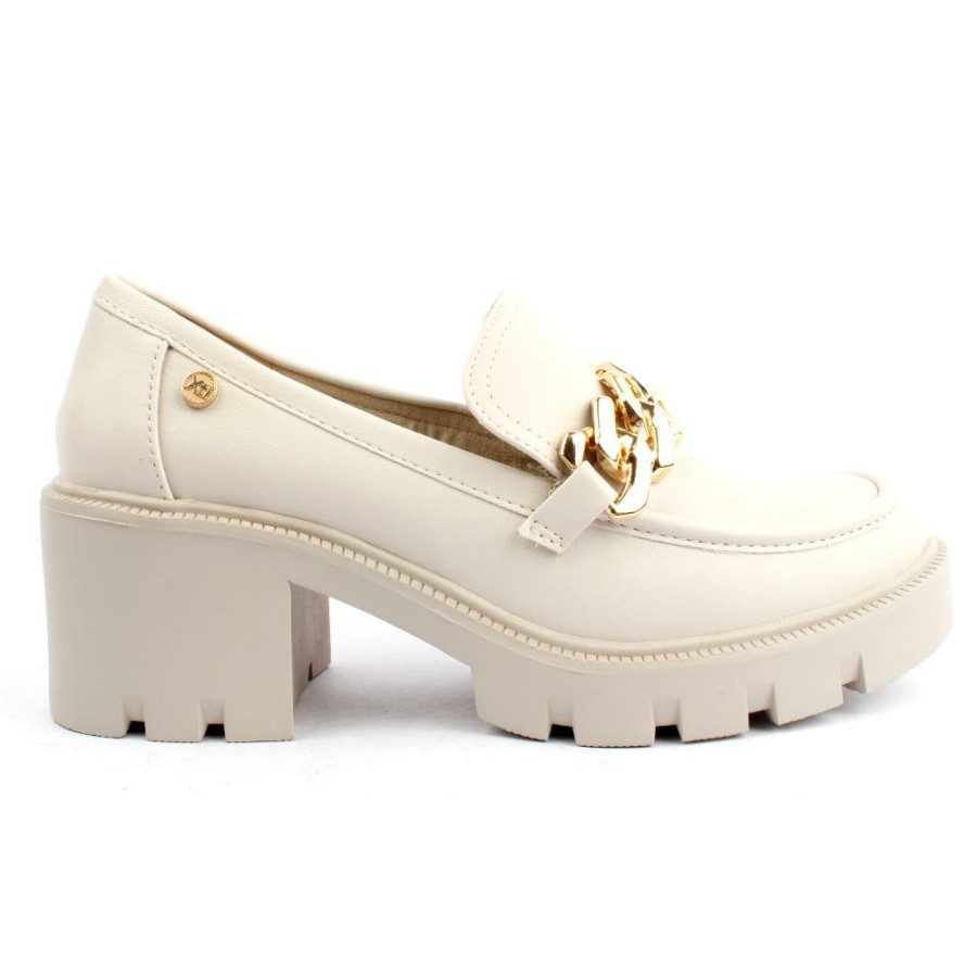 Women XTI | 142069 Heeled Loafer - Cream