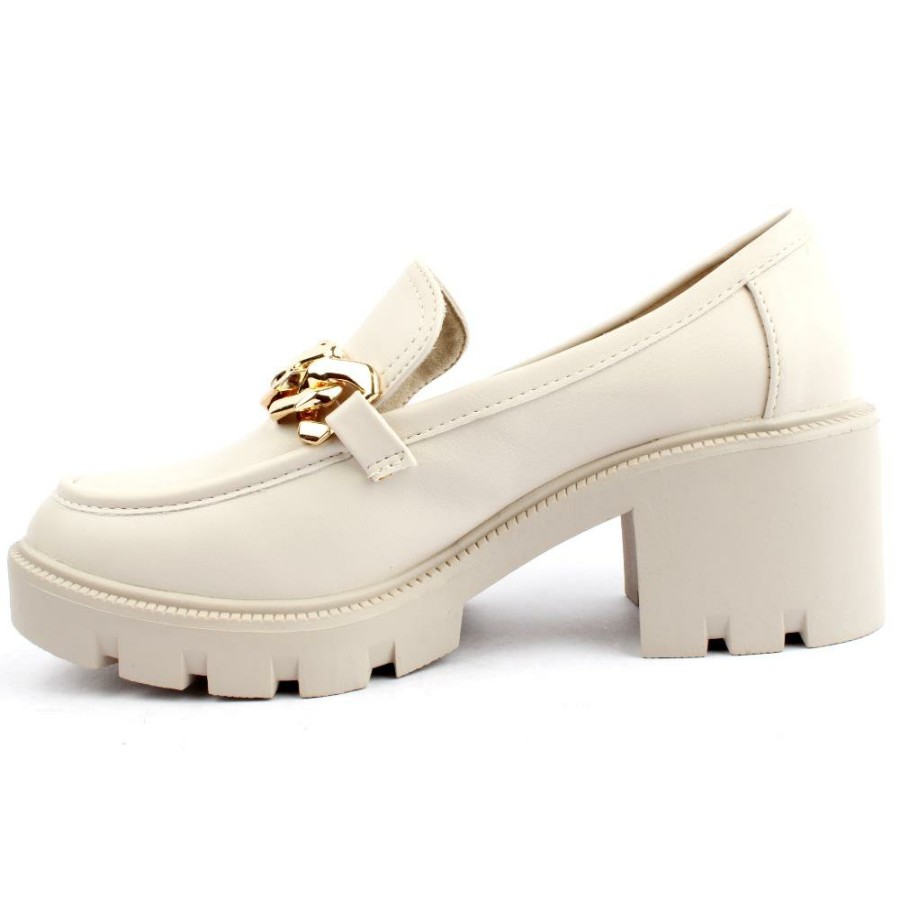 Women XTI | 142069 Heeled Loafer - Cream