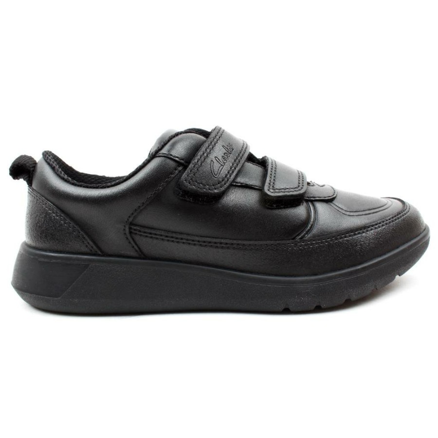 Kids Clarks | Scape Flare Velcro Shoe - Black E