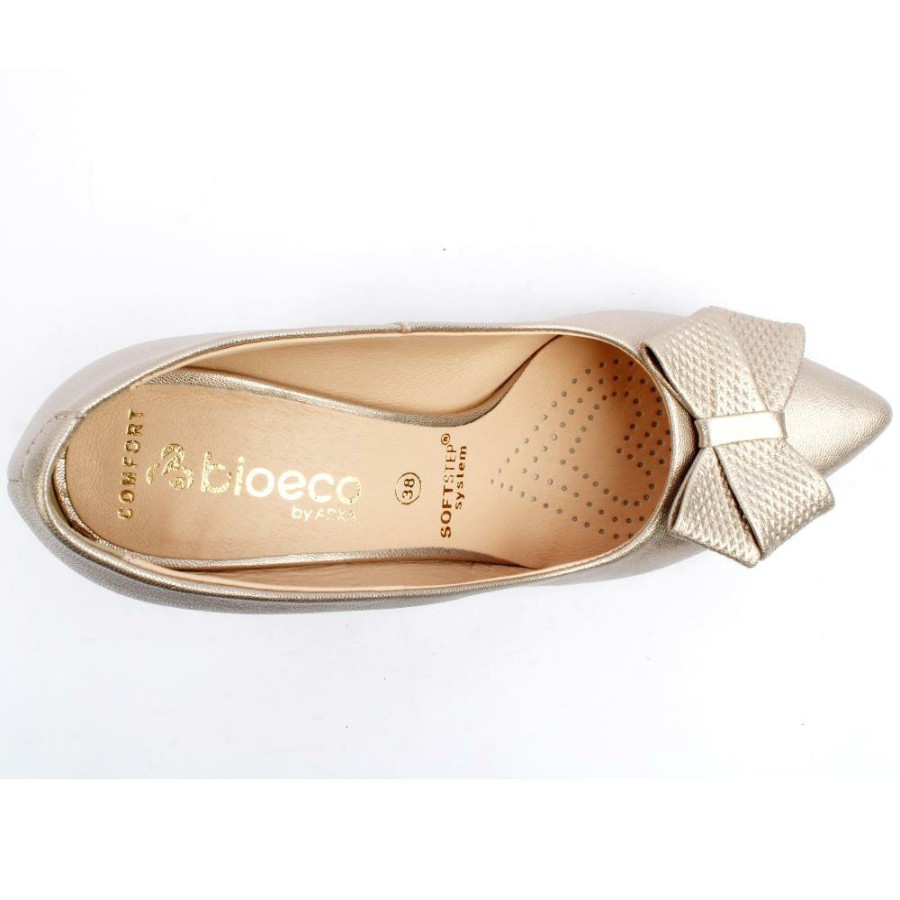 Women Bioeco by Arka | Bioeco 6250 Bow Court Shoe - Gold