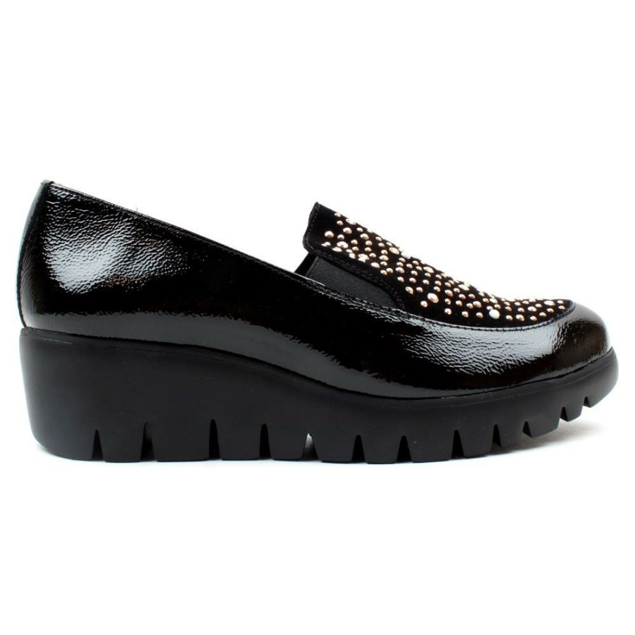 Women Wonders | C33120 Wedge Shoe - Black Patent