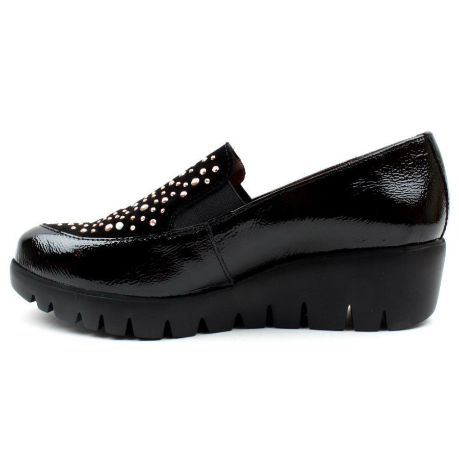 Women Wonders | C33120 Wedge Shoe - Black Patent