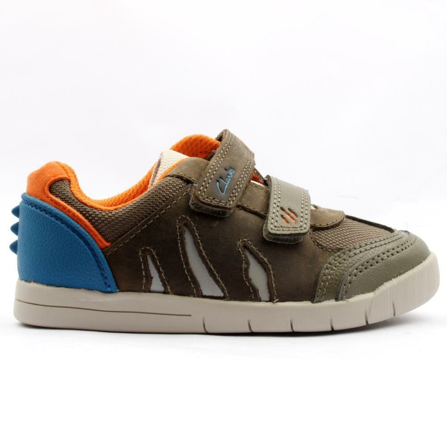 Kids Clarks | Rex Play K Velcro Shoe - Khaki G