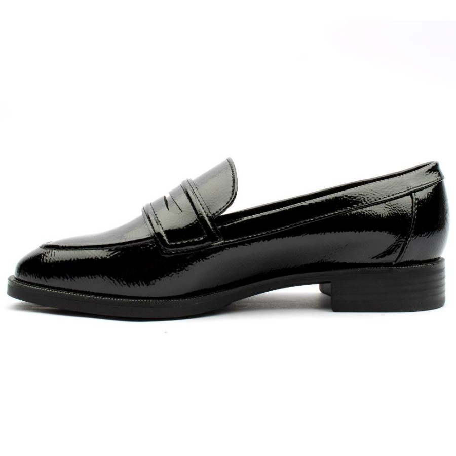 Women Tamaris | 24304 Loafer Shoe - Black Patent