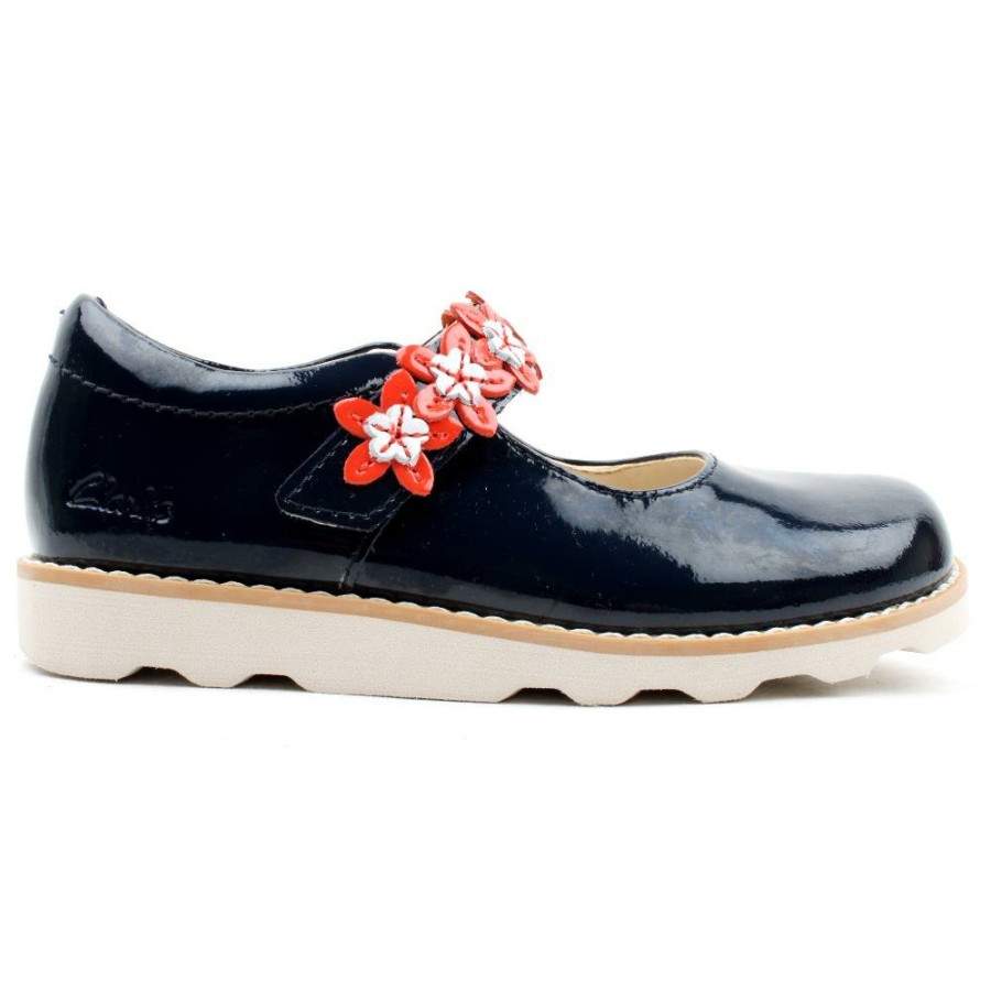 Kids Clarks | Crown Petal K Strap Shoe - Navy Patent F