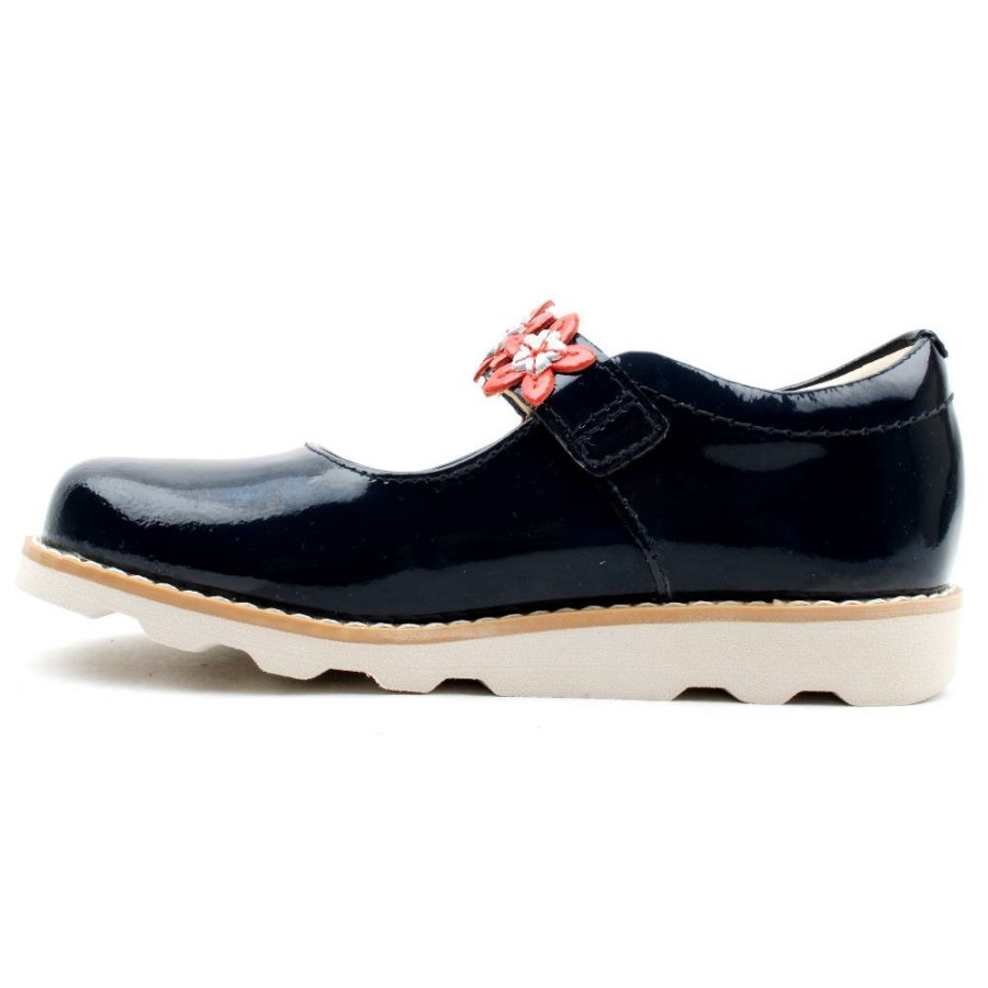 Kids Clarks | Crown Petal K Strap Shoe - Navy Patent F