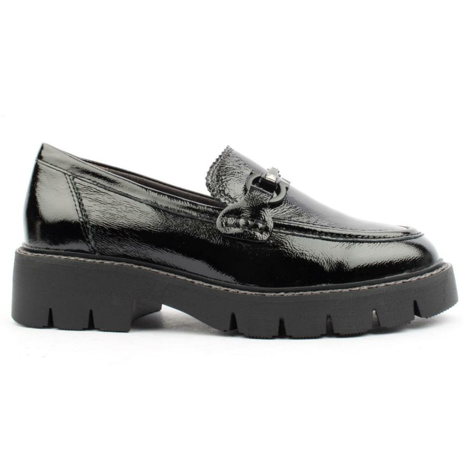 Women Caprice | 24708 Loafer Shoe - Black Patent