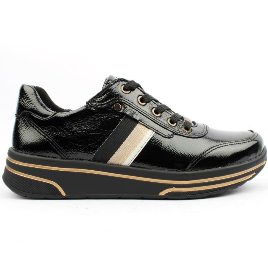 Women Ara | 32442 Laced Shoe - Black Patent