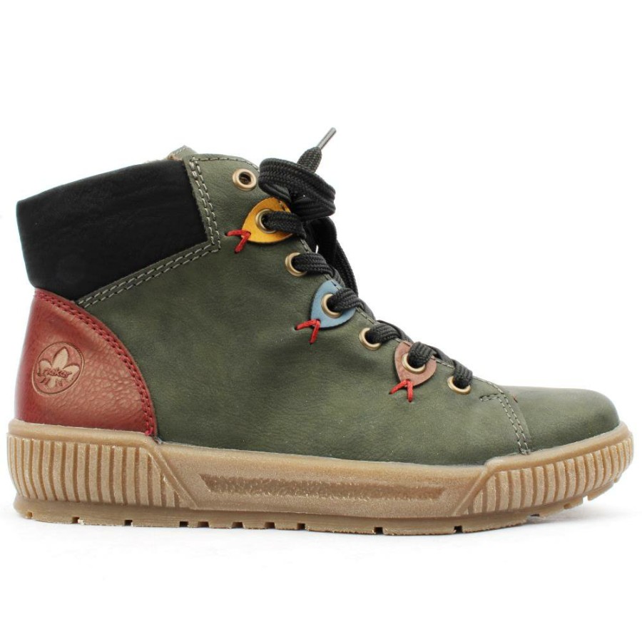 Women Rieker | N0711 Laced Boot - Green