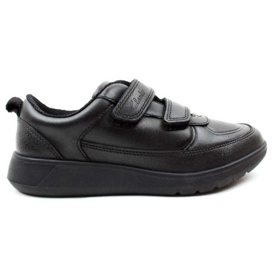 Kids Clarks | Scape Flare Velcro Shoe - Black H