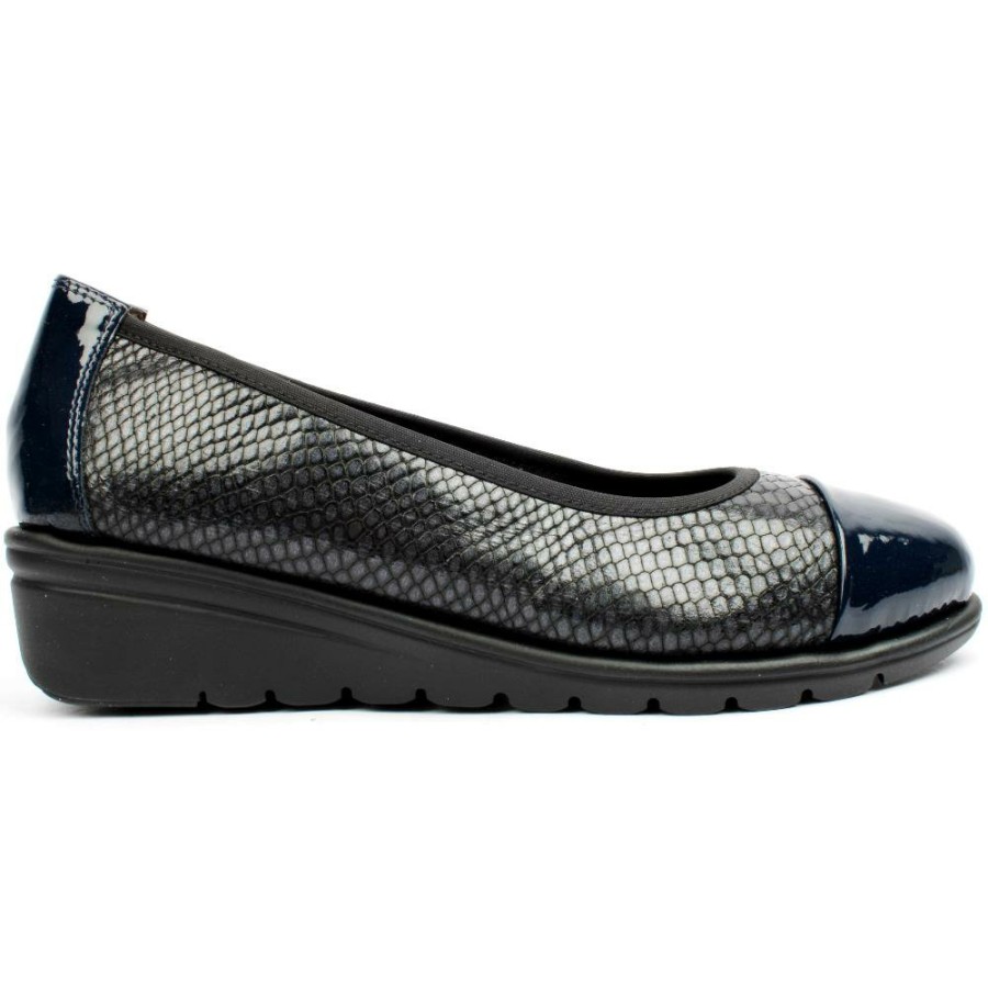 Women Caprice | 22100 Wedge Pomp - Navy