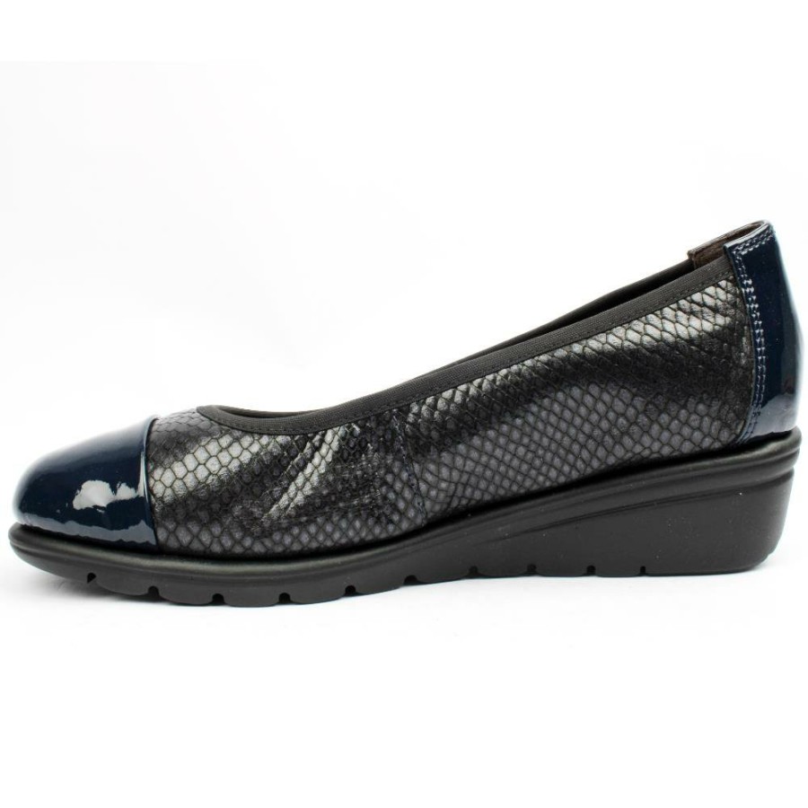 Women Caprice | 22100 Wedge Pomp - Navy