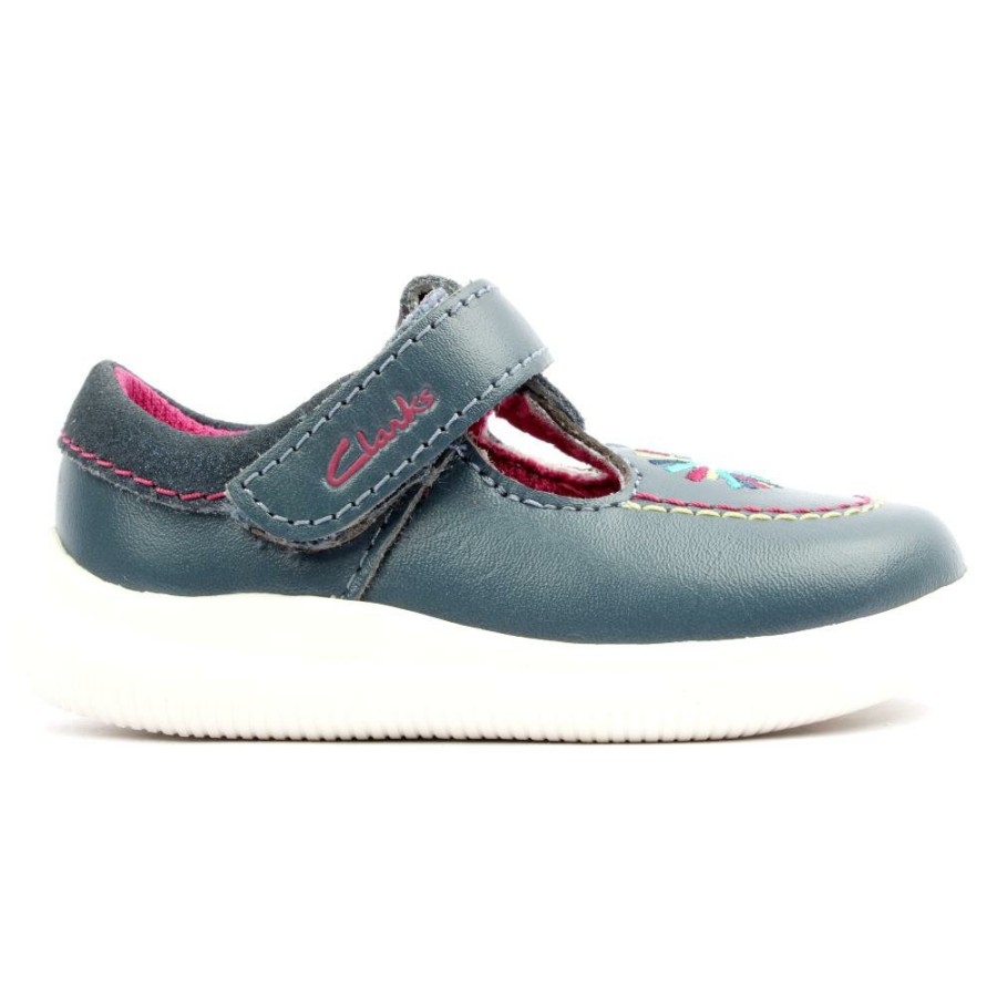 Kids Clarks | Crest Prom T Shoe - Blue F