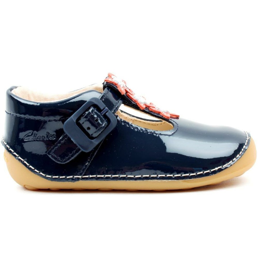 Kids Clarks | Tiny Flower T Prewalker - Navy Patent H