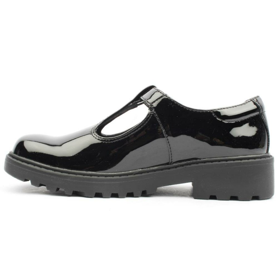 Kids Geox | Tbar Shoe J8420E - Black Patent