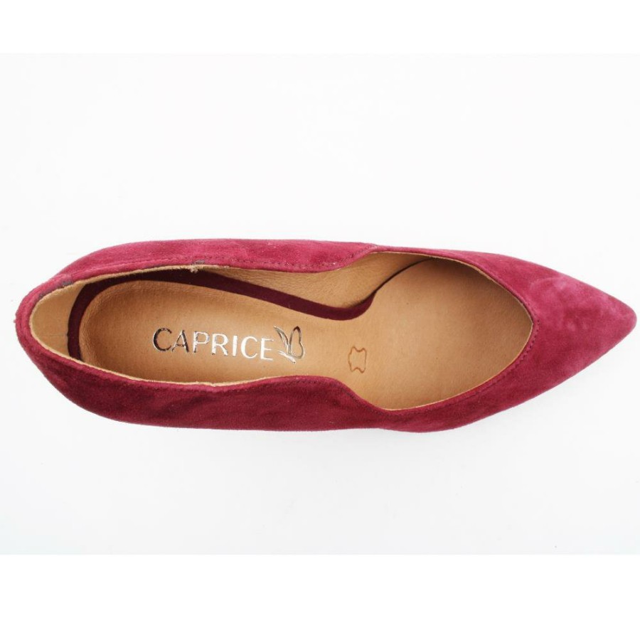 Women Caprice | 22403 Court Shoe - Burgundy Suede