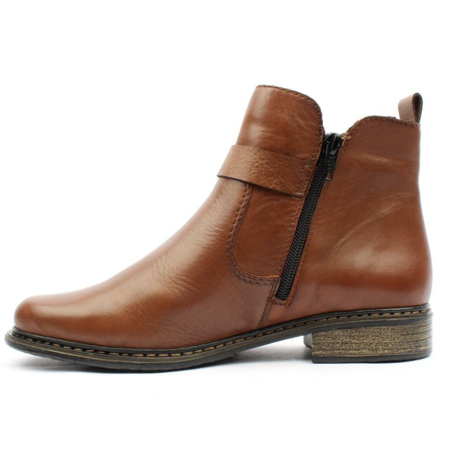 Women Rieker | Z4959 Low Heel Boot - Chestnut