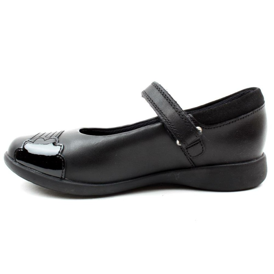 Kids Clarks | Etch Beam K Strap Shoe - Black F