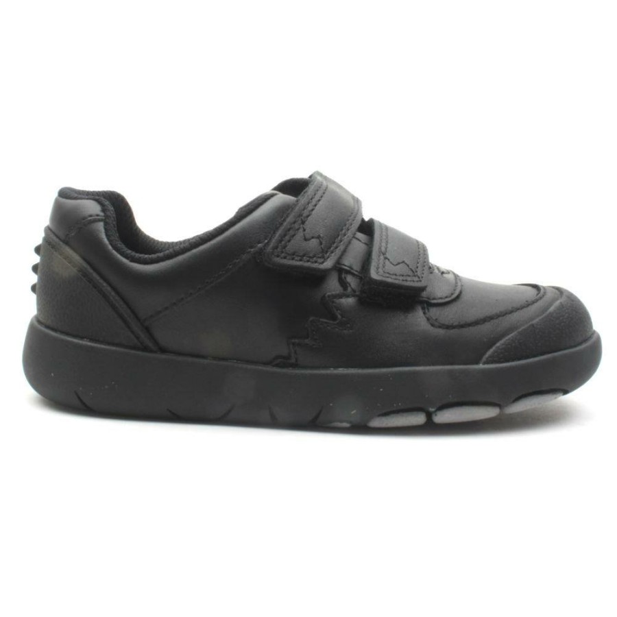 Kids Clarks | Rex Pace Velcro Shoe - Black G